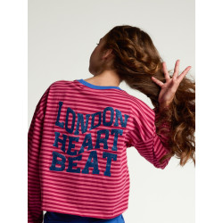 LOOXS 10sixteen stripe Tee LS Pink