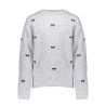 Geisha Pullover little bow embroidery grey/navy