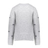 Geisha Pullover little bow embroidery grey/navy
