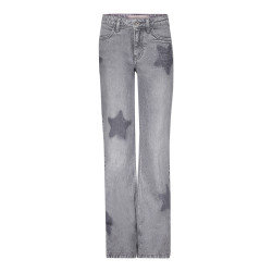 Geisha Jeans wide leg stars grey denim