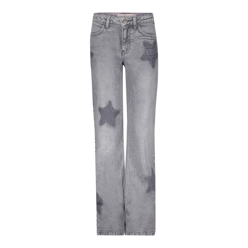 Geisha Jeans wide leg stars grey denim