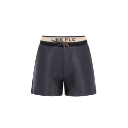 Like Flo Faylinn Flo girls faux leather short with fancy jacquard rib WB Antra