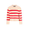 Like Flo Dena Flo girls stripe knit with scallop collar Red stripe