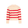 Like Flo Dena Flo girls stripe knit with scallop collar Red stripe