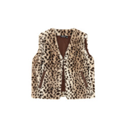 Like Flo Didi Flo girls faux fur gilet with closure Animal