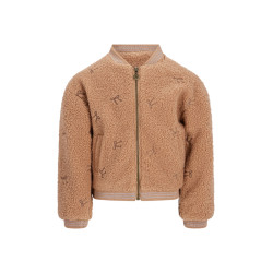 Like Flo Dionne Flo girls teddy embroidery cardigan Cream