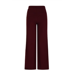 NoBell' Sylvie Travellers Interlock Pants Wide Leg with contrast sideseam Dark Bordeaux