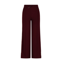 NoBell' Sylvie Travellers Interlock Pants Wide Leg with contrast sideseam Dark Bordeaux