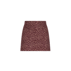 NoBell' Noï Printed Suedine Skirt Dark Bordeaux