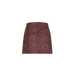 NoBell' Noï Printed Suedine Skirt Dark Bordeaux