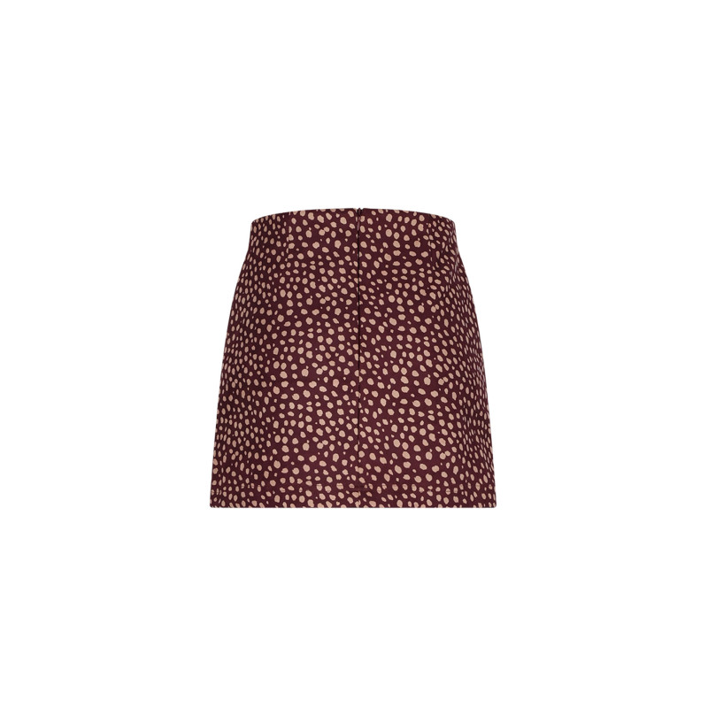 NoBell' Noï Printed Suedine Skirt Dark Bordeaux