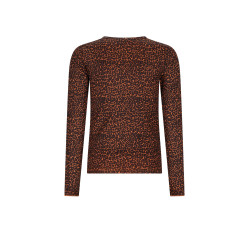 NoBell' Kaya Leopard Structured Jersey Top Cinnamon
