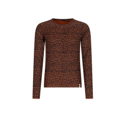 NoBell' Kaya Leopard Structured Jersey Top Cinnamon