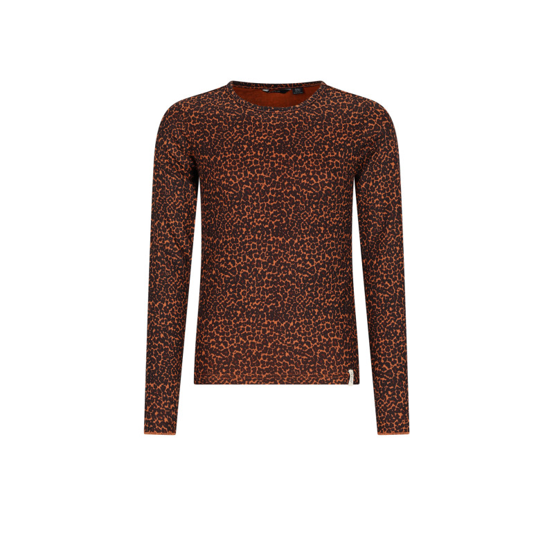 NoBell' Kaya Leopard Structured Jersey Top Cinnamon