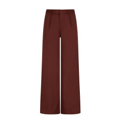 NoBell' Sacha Woven Pleated Pantalon Dark Chestnut Brown