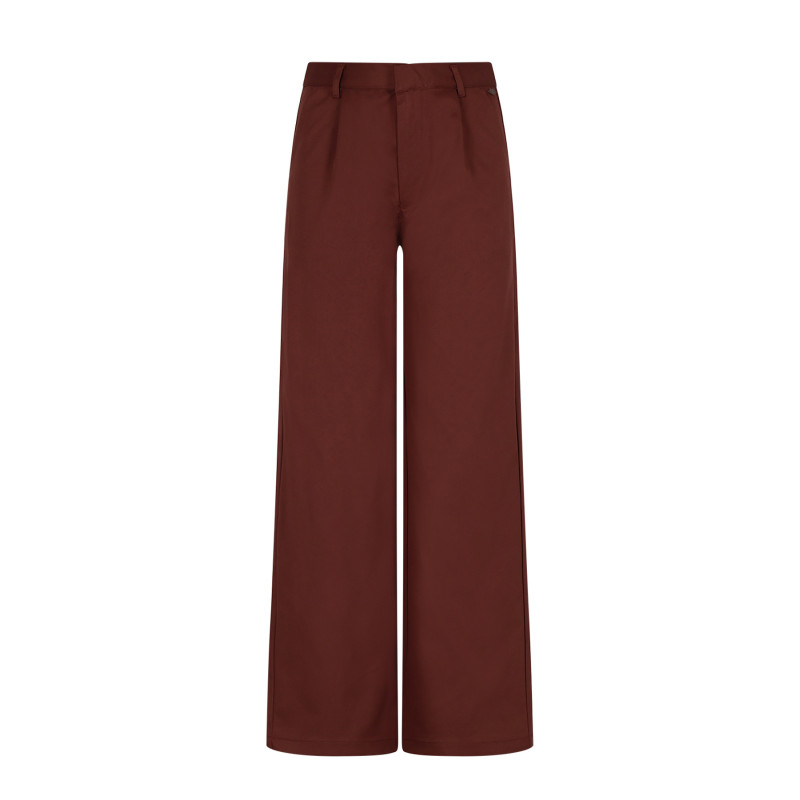 NoBell' Sacha Woven Pleated Pantalon Dark Chestnut Brown