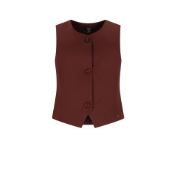 NoBell' Tops Twill Gilet Dark Chestnut Brown