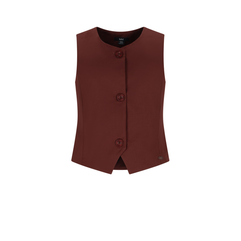 NoBell' Tops Twill Gilet Dark Chestnut Brown