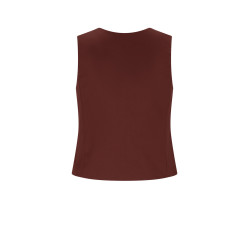 NoBell' Tops Twill Gilet Dark Chestnut Brown