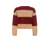 NoBell' Kate Colorblock Soft Knitted Sweater Dark Bordeaux