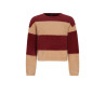 NoBell' Kate Colorblock Soft Knitted Sweater Dark Bordeaux