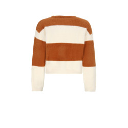 NoBell' Kate Colorblock Soft Knitted Sweater Cinnamon