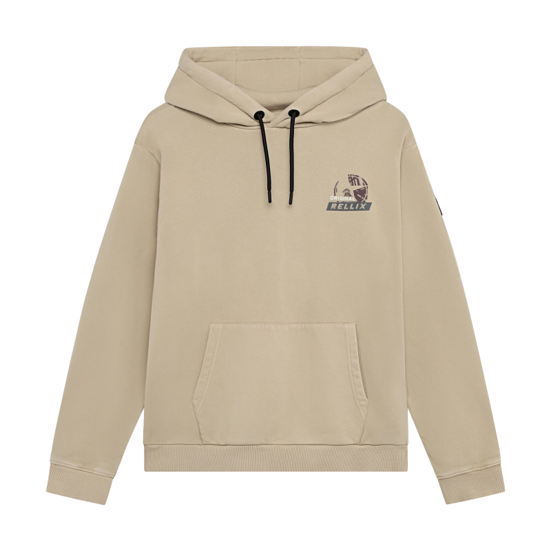 Rellix Hoodie Backprint Washed Brush Sand Sunset