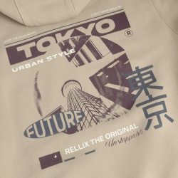 Rellix Hoodie Backprint Washed Brush Sand Sunset