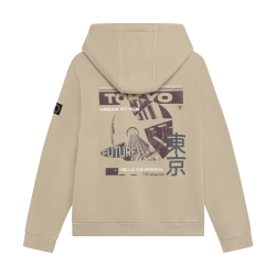 Rellix Hoodie Backprint Washed Brush Sand Sunset