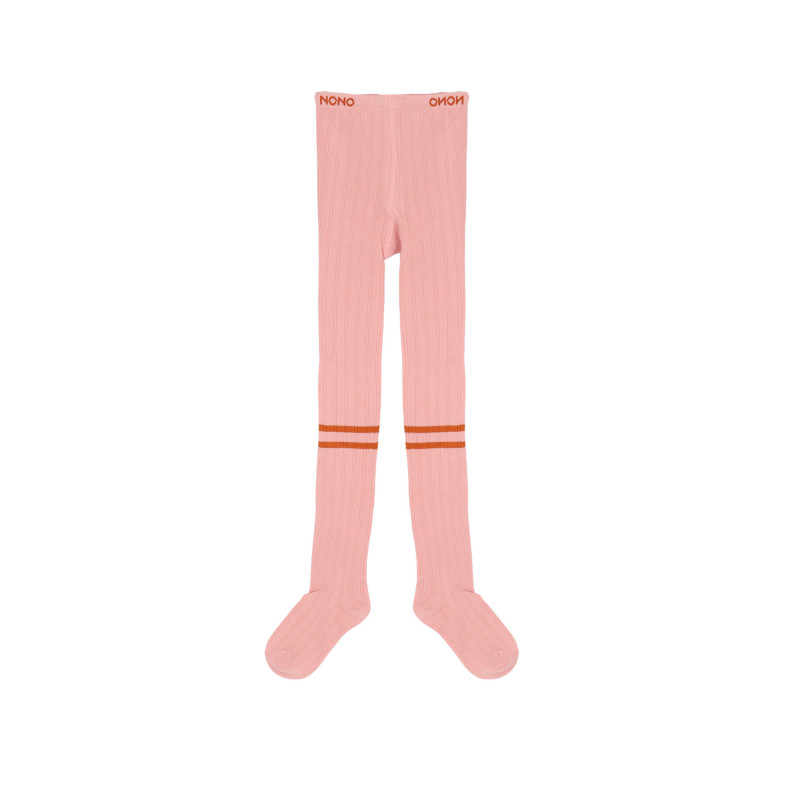 NoNo Razer Solid Rib Tight with stripe detail Rosa