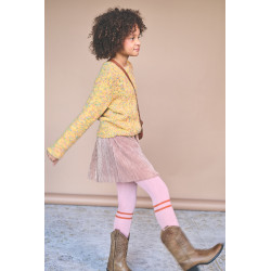 NoNo Razer Solid Rib Tight with stripe detail Rosa