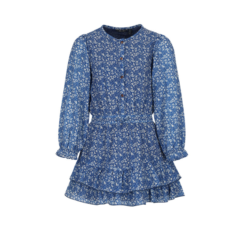 NoNo Miggy Japanse Flower AOP Dress Intense Blue