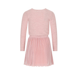 NoNo Maran Combi Dress with Plissee skirt+Cable knit top Rosa