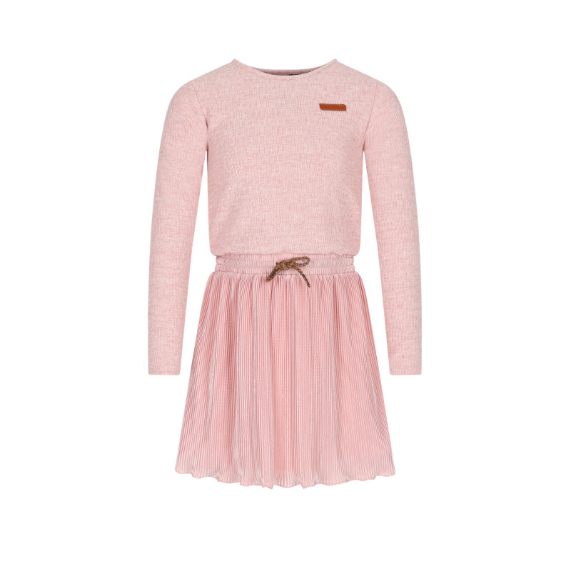 NoNo Maran Combi Dress with Plissee skirt+Cable knit top Rosa