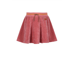 NoNo Nacey Flared Velvet AOP skirt Sunset Pink