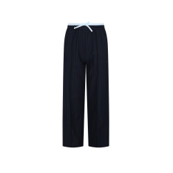 NoNo Sarah Pinstripe Pants with contrast waistband Navy Blazer