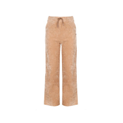 NoNo Sayla Wide Leg Velvet Stretch Pants Taupe