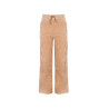 NoNo Sayla Wide Leg Velvet Stretch Pants Taupe