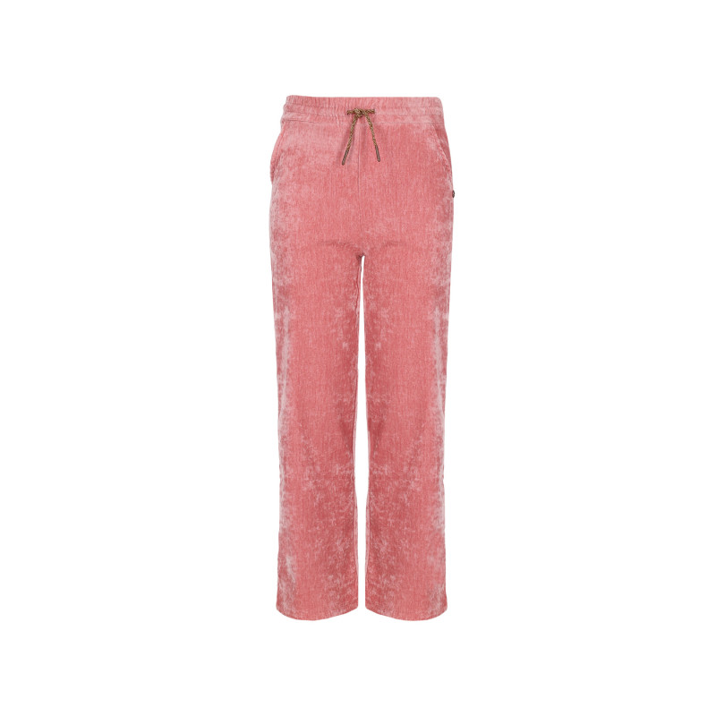 NoNo Sayla Wide Leg Velvet Stretch Pants Sunset Pink