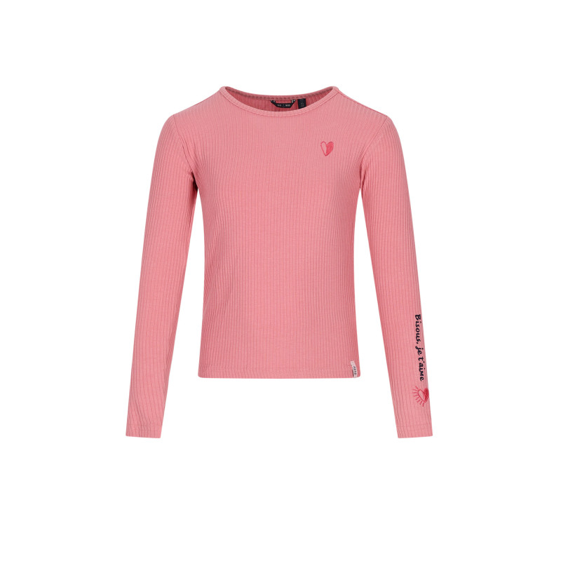 NoNo Kess Essential Rib Jersey Top Sunset Pink