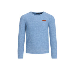 NoNo Kyas Melange Cable Jersey Tshirt Ice Cold Blue