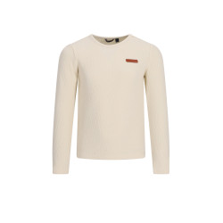 NoNo Kyas Melange Cable Jersey Tshirt Pearled Ivory