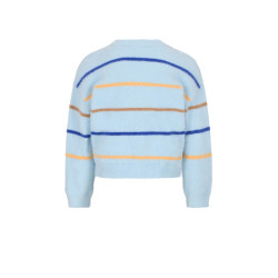 NoNo Keson Fluffy Soft Knitted Striped Sweater Ice Cold Blue