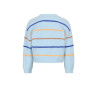 NoNo Keson Fluffy Soft Knitted Striped Sweater Ice Cold Blue