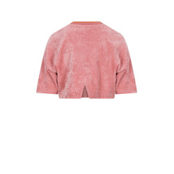 NoNo Kaily Oversized Velvet Top Half Sleeve with Bisou Embro Sunset Pink