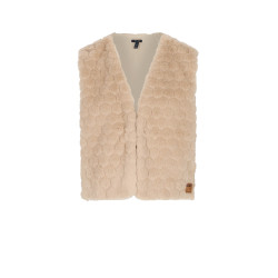 NoNo Kath Fur Gilet Sand Blush