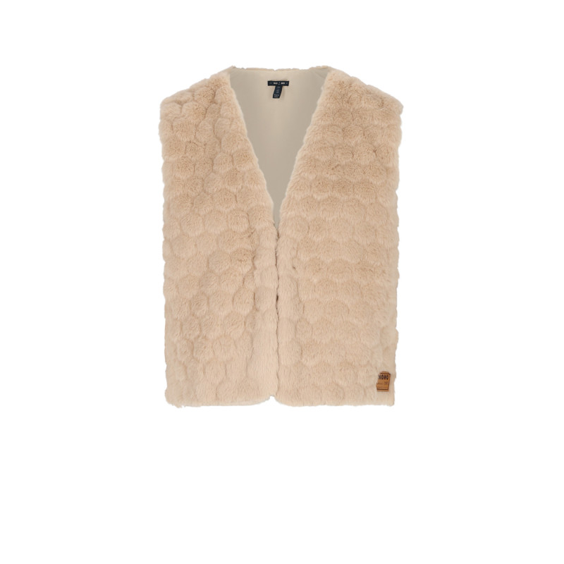 NoNo Kath Fur Gilet Sand Blush