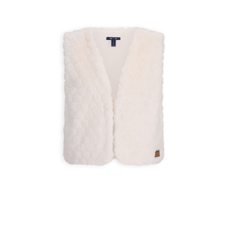 NoNo Kath Fur Gilet Pearled Ivory
