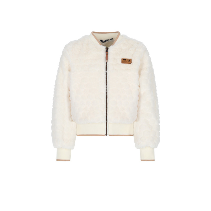 NoNo Doris Furry Indoorjacket with zipper Pearled Ivory