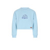 NoNo Kuya soft furry cropped sweater Croissant print Ice Cold Blue